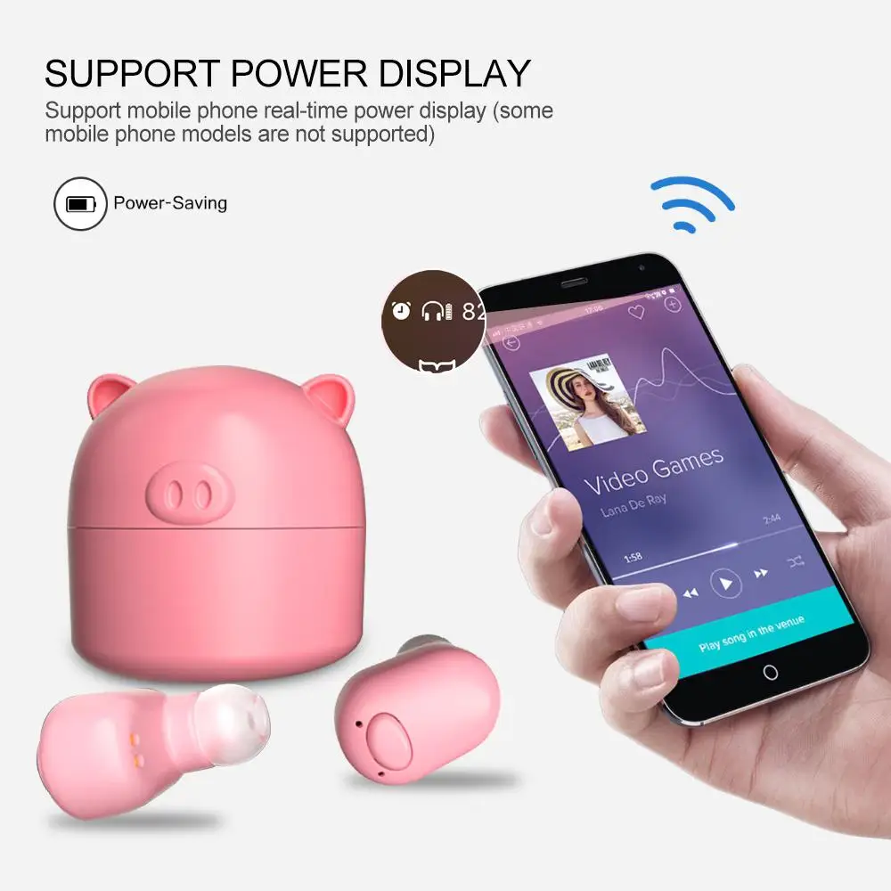 Kuulee прекрасные СПЦ наушники V5.0 истинные беспроводные Bluetooth гарнитура Handsfree с