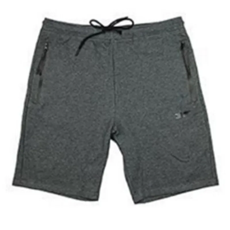 Dark gray Высококачественные хлопковые мужские повседневные шорты для фитнеса, брендовые летние шорты, новые модные красные шорты с карманами на молнии для бега - Цвет: Dark gray