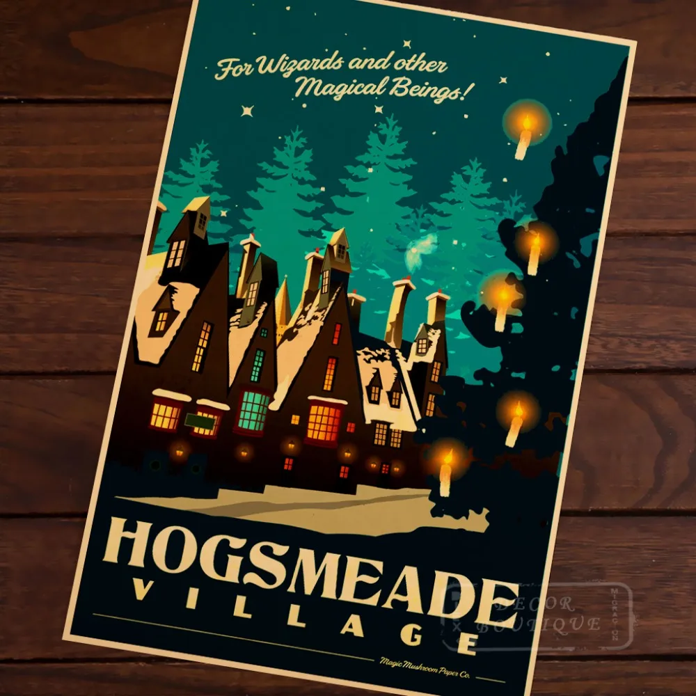 Hogwarts Magic Добро пожаловать в Diagon Valley Propaganda Винтаж крафт-холст живопись плакат DIY Настенная Наклейка домашний бар Декор подарок