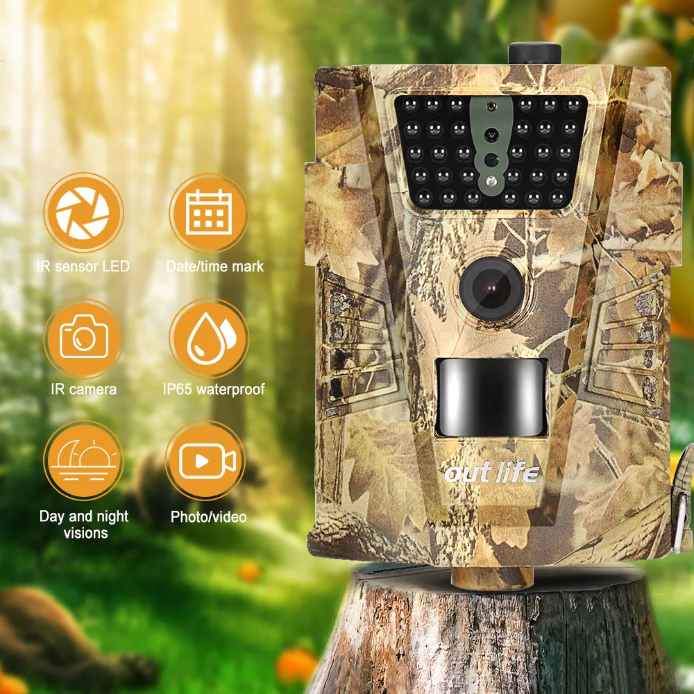 Outlife 1080P Trail камера охотничья видеокамера ловушка 12MP 30 шт. инфракрасная светодиодная цифровая камера 850nm Дикая камера угол 120 градусов