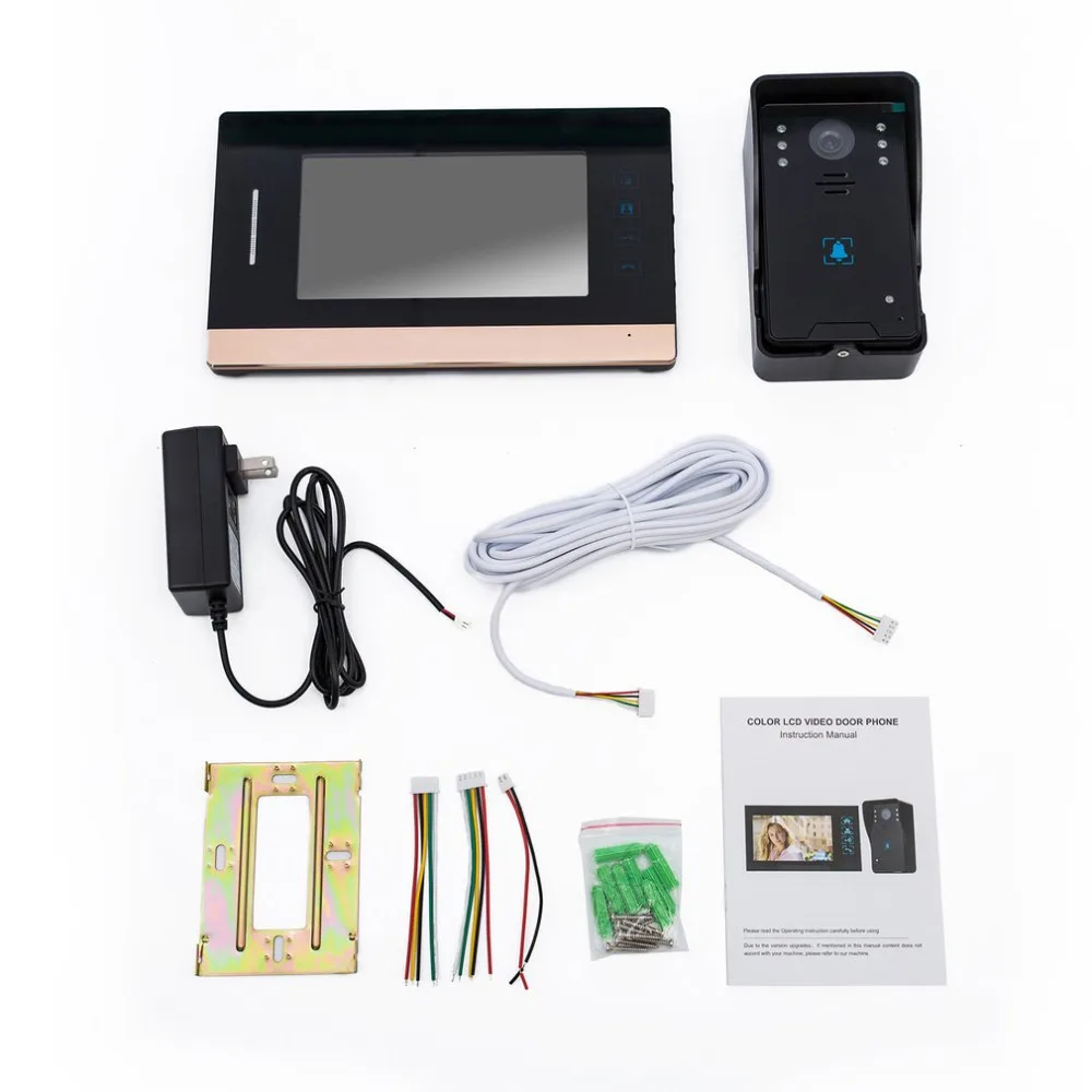 7-Inch Screen Wired Visual Doorbell Infrared Night Vision Door Bell Video Intercom Phone Home Security Quality | Обустройство дома