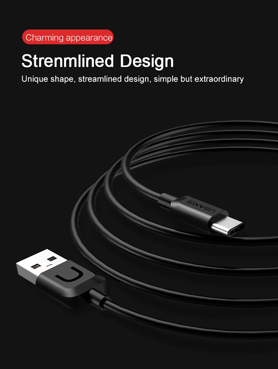 10 шт./партия usb кабель type-C, USAMS кабель для зарядки и синхронизации почти всех типов c кабель для зарядки телефона