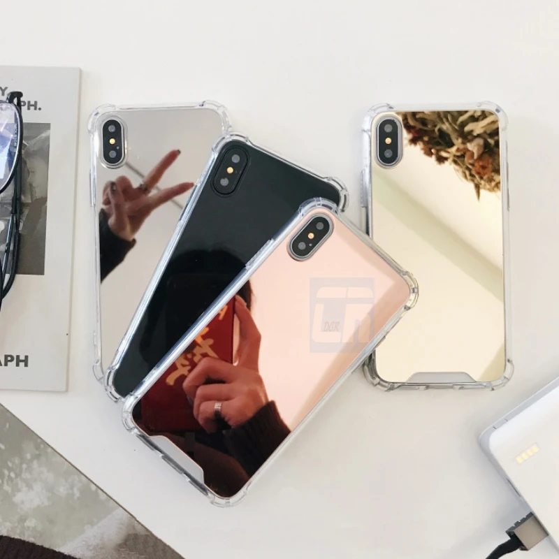 Plating Mirror Phone Case for iPhone X XR XS Max Luxury Soft TPU Shockproof Cover 8 7 6 6s Plus Girly Cute Back Cases |