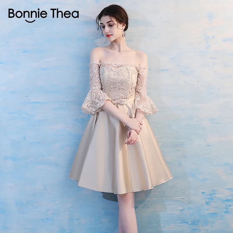 Bonnie Thea цвета хаки, женское сексуальное вечернее платье с вышивкой, Осеннее женское элегантное платье трапециевидной формы, Короткое женское платье, женская одежда vestidos