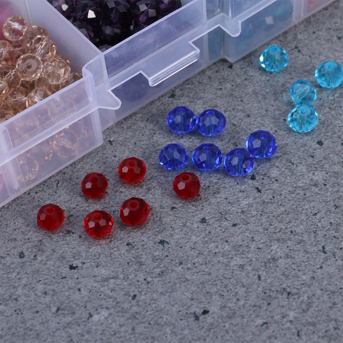 300Pcs Of 10 Colors Faceted Crystal Glass Beads Loose Finding Spacer With Container Box For DIY Jewelry | Дом и сад