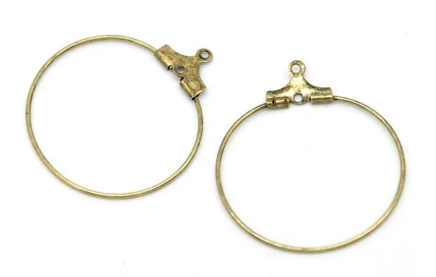 

200 шт., состаренная бронза, серьги-обручи, шармы 44 мм #22655