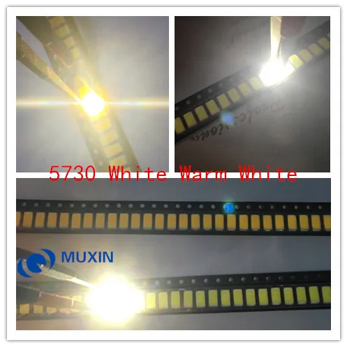 2000 шт./лот 5730 фотолампа + теплый белый 0 5 Вт 50 55 лм 6500K свет SMD 5630 Светодиодные лампы