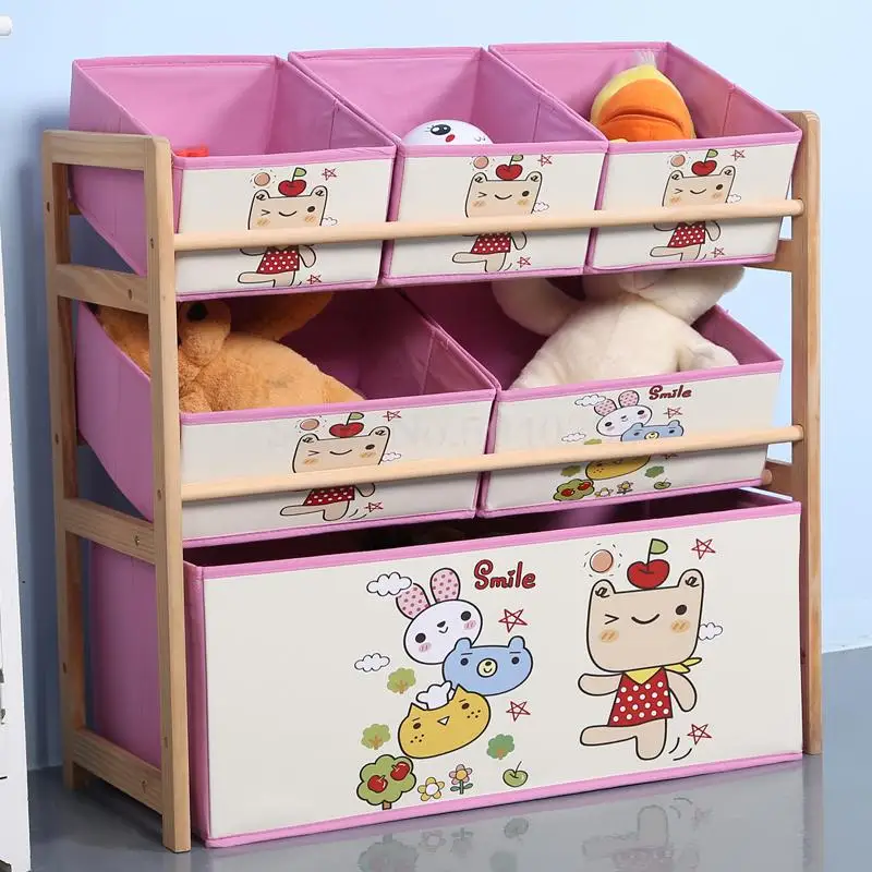 Solid wood toy rack storage rack toy box finishing child toy cabinet home toy storage artifact - Цвет: VIP 5