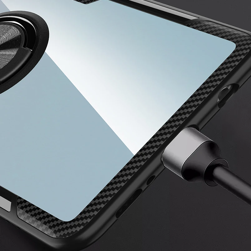 Magnetic Ring Bracket Case For Samsung S10 S9 S8 Metal Rotating Finger Soft TPU Clear Cover A7 2018 Note 8 9 |