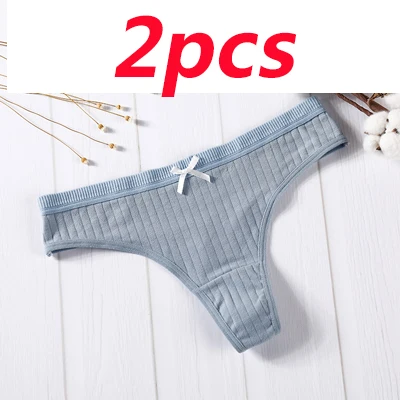 2pcs blue 2 шт., сексуальные трусики, стринги, нижнее белье, женские сексуальные трусики-танга, трусики, нижнее белье, низкая талия, хлопок, нижнее белье для женщин, трусы, трусики - Цвет: 2pcs blue