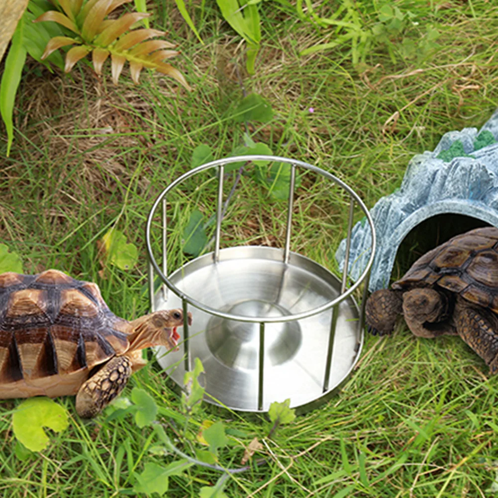 Наружная черепаха миска для кормления диспенсер воды дома из нержавеющей стали