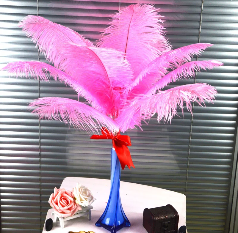 50 шт./лот розовые окрашенные страусиные перья свадебное украшение длина от 15 до 20