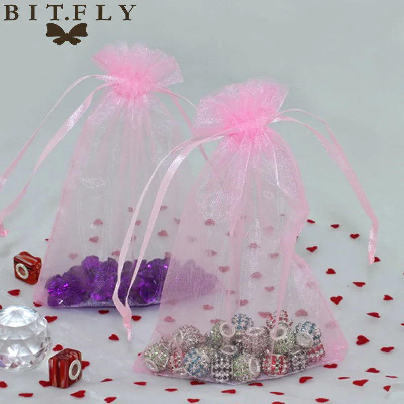 light pink 20 шт. сумки из органзы, ювелирные изделия, свадебные украшения на день рождения, сумка для хранения конфет, нарисованные карманные принадлежности, подарочные коробки для шоколада, посылка - Цвет: light pink