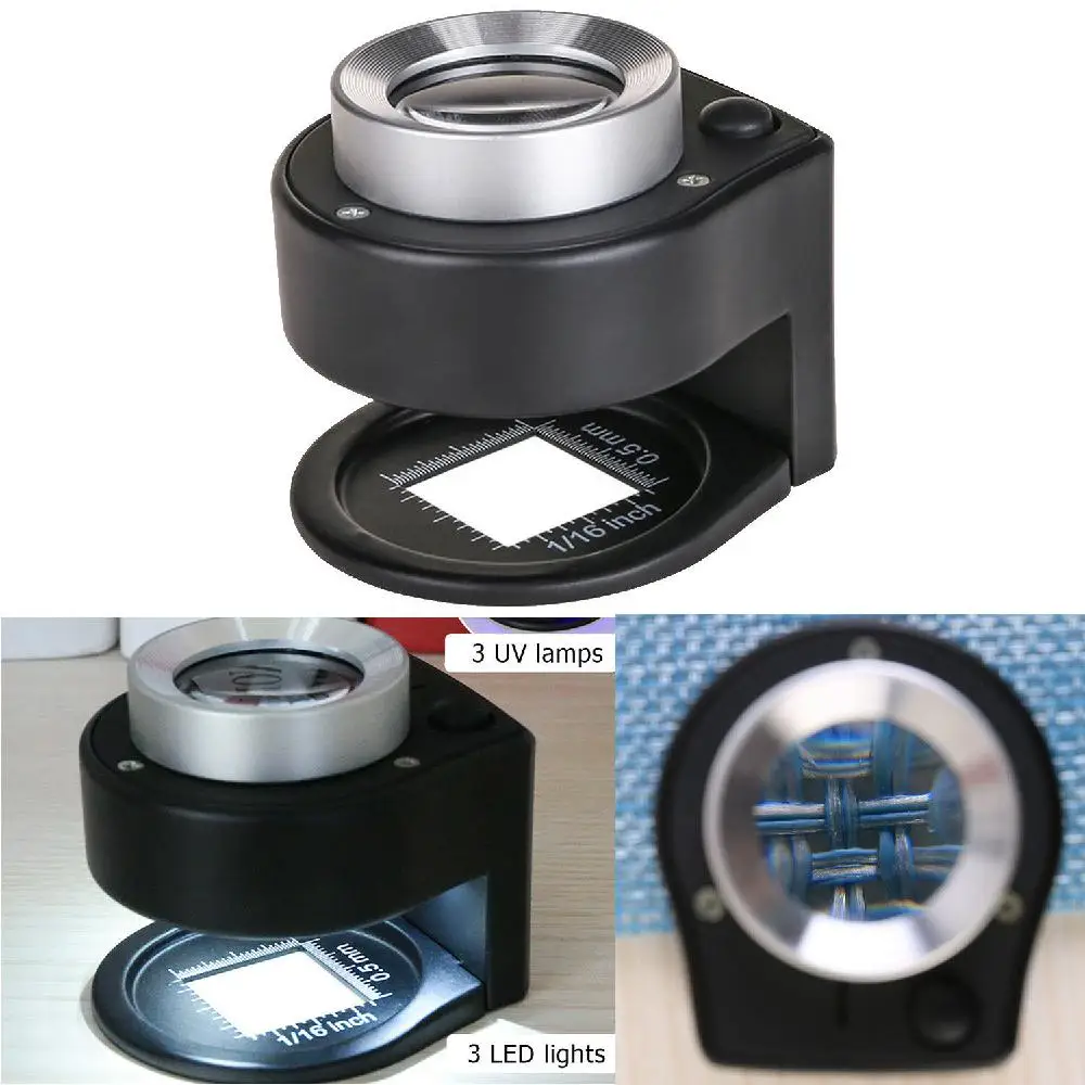 

Magnifiers 30X with LED Light Metal Optical Glass with Scale Purple Light