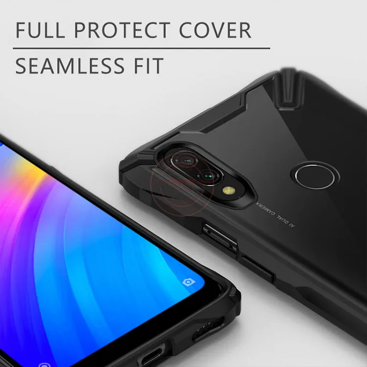 Rzants чехол для телефона Xiaomi Redmi Note 7 Чехол кристально прозрачный жесткий противоударный усиленный угловой прочный тонкий Чехол
