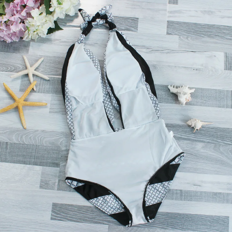 Внешняя торговля оригинальный однотонный купальник 2017 женские цельные костюмы