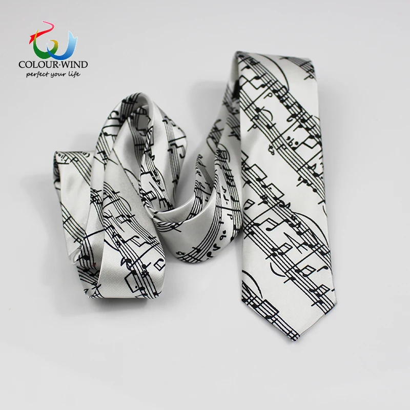 Мужской галстук из полиэстера Модный Узкий для музыки концертов пианино нот