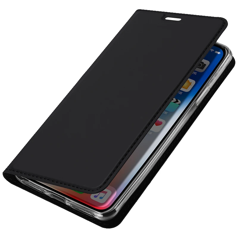 Флип-чехол для iPhone XS Max XR X 8 7 6 6s Plus из искусственной кожи ТПУ Мягкий бампер чехол с отделением для карт держатель кошелек подставка чехол для мобильного телефона - Цвет: black