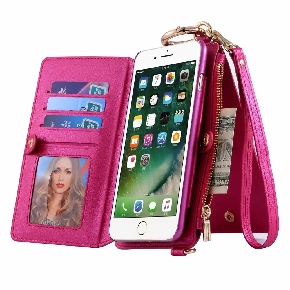 Musubo чехол через плечо для iPhone 11 Pro Max роскошный кожаный кошелек для iPhone Xs Max X XR 7 8 Plus 6 Мини-чехол для телефона - Цвет: Розовый