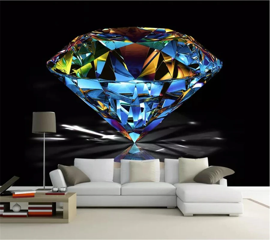 wellyu Custom wallpaper 3d photo mural обои atmosphere colorful diamonds close-up beautiful living room TV background wall paper