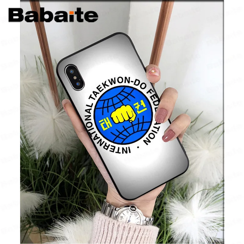 A2 Babaite Kungfu тхэквондо черный мягкий ТПУ чехол для телефона чехол для Apple iPhone 7 8 6 6S Plus X XS MAX 5 5S SE XR чехол - Цвет: A2