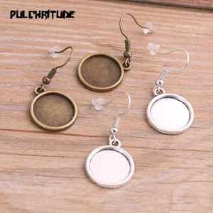 10 шт. 10-25 мм двухцветные основа для кабошона для серег пустые стальные крючки DIY аксессуары для изготовления сережек