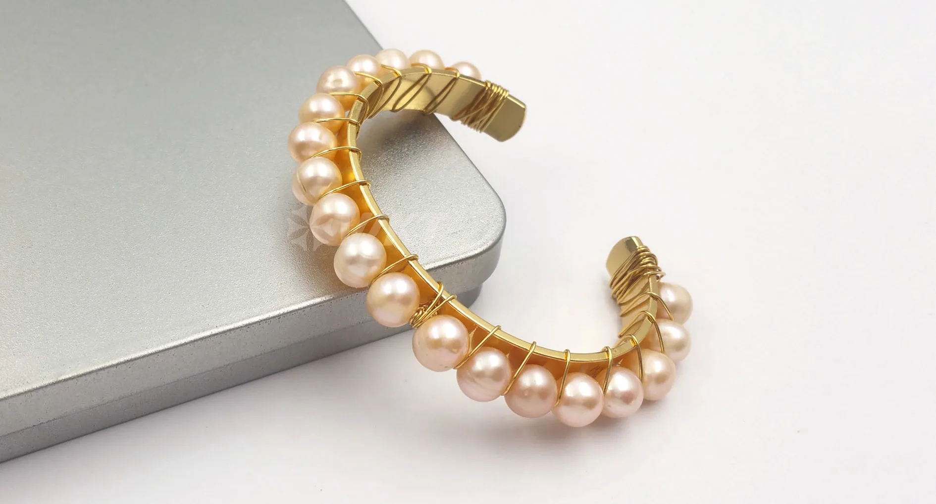 WT-B474 WKT New Arrivals Natural Pearl Handmade Bracelet With Metal Dipped Women Fashion Bracelet Jewelry