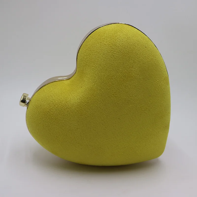 Yellow Королевские соловьи мини-клатчи с сердцем, замшевые бархатные Желтые красные вечерние сумки и сумочки для женщин, для вечеринки, выпускного вечера - Цвет: Yellow