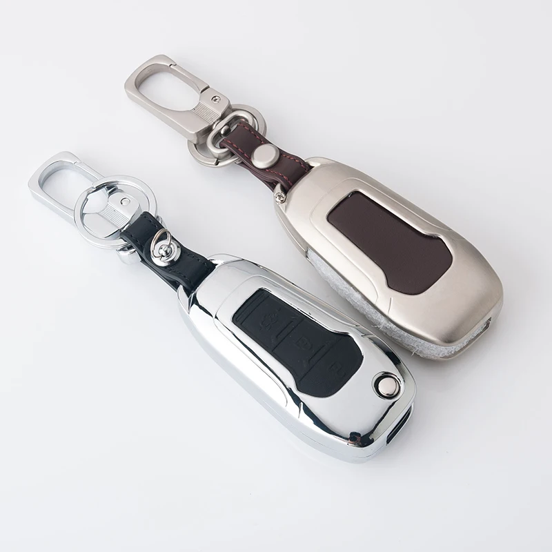 

Car Key Cover Case Zinc Alloy+leather For Ford Focus 2 3 Fiesta Ranger Mk2 Kuga Fusion Mondeo Mk4 Mk3 Explorer