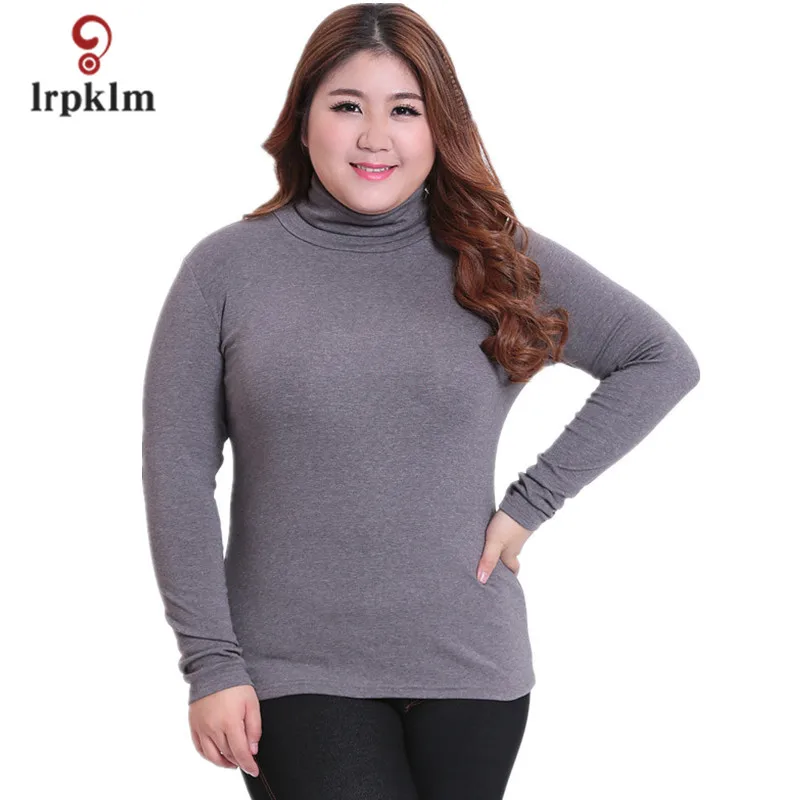2017 осенне зимняя новая женская футболка 6XL большого размера с круглым вырезом и