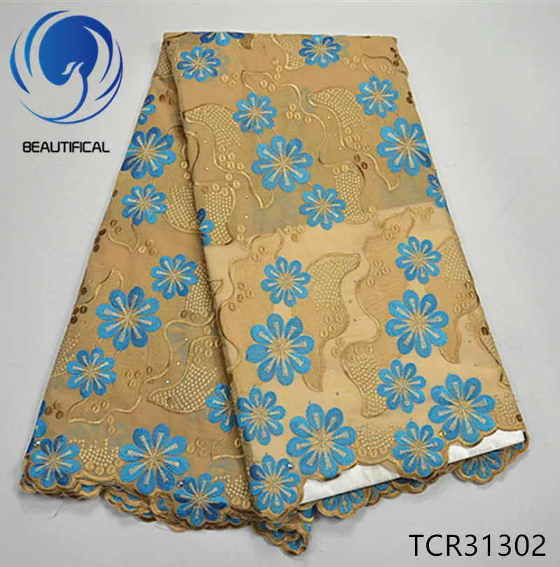 BEAUTIFICAL cotton white swiss lace voile african fabric high quality for wedding hot sale 5yards/piece TCR313 | Дом и сад