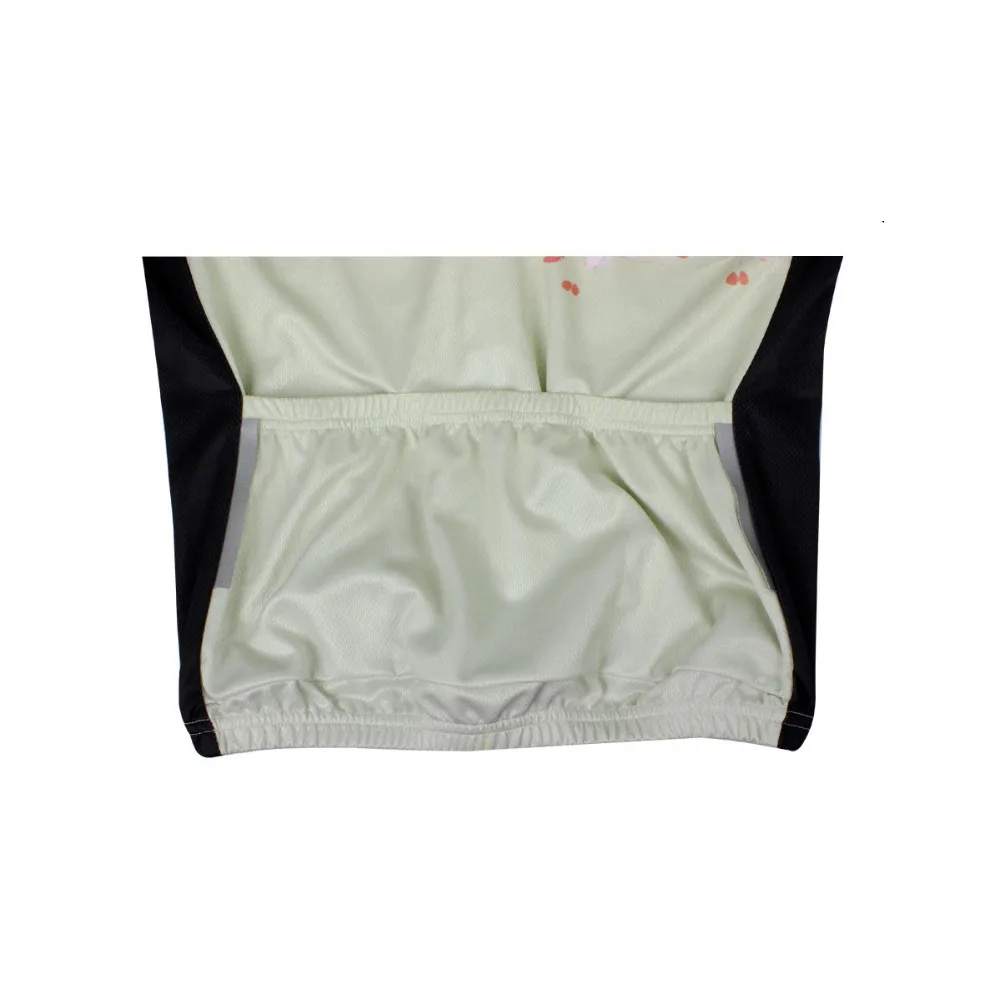 Вишневый цвет узор для женщин Crewneck короткий рукав велосипед Джерси