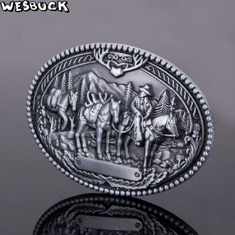Ремень WesBuck с пряжкой для мужчин и женщин металлическая пряжка в западном стиле