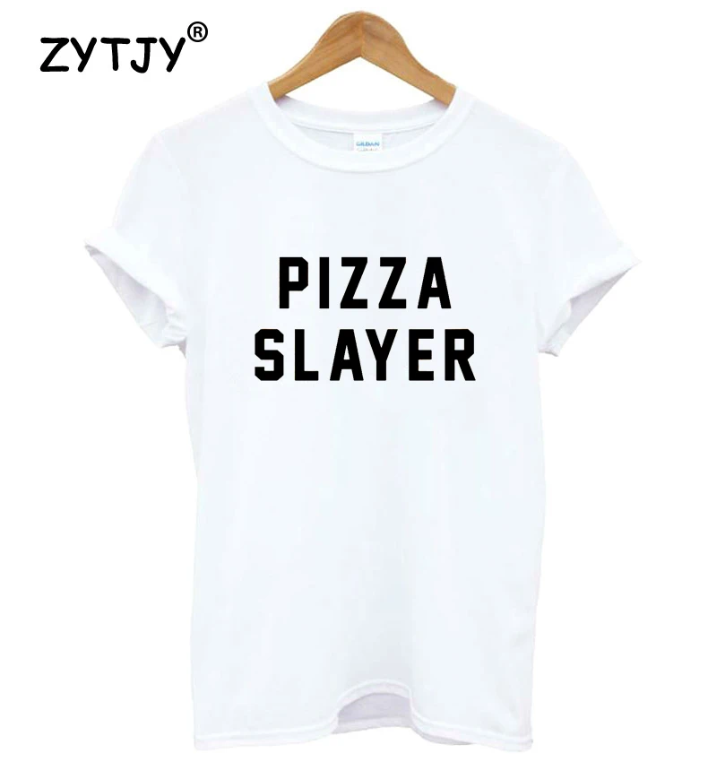 Женская футболка с изображением рассекающего пиццы хлопковая Повседневная