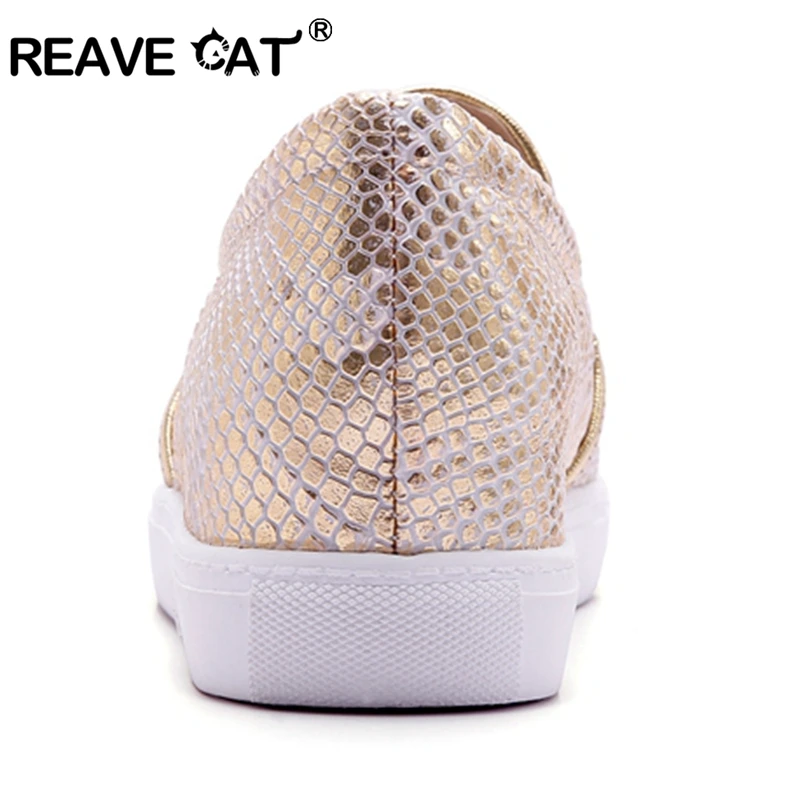 REAVE CAT/модные брендовые женские лоферы на толстой подошве; обувь на плоской подошве; женская повседневная обувь на платформе без застежки; Женская Удобная обувь; RL2627