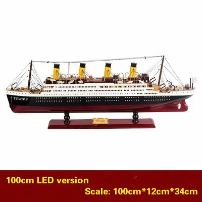 100cm LED Деревянные модели кораблей Титаник Модель лампы СВЕТОДИОДНЫЕ Деревянные корабельные комплекты моделей 55 см масштабные лодки Voyager Модель моделирования инструменты Хобби Diy игрушка - Цвет: 100cm LED