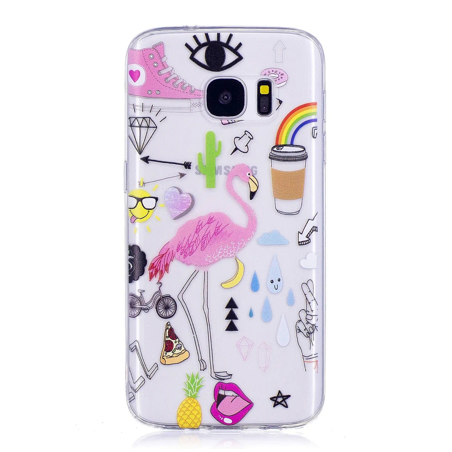 Printed funny phone capas shell on for Samsung Galaxy S7 G930 back cases S 7 Duos Tpu silicone case covers Fundas |