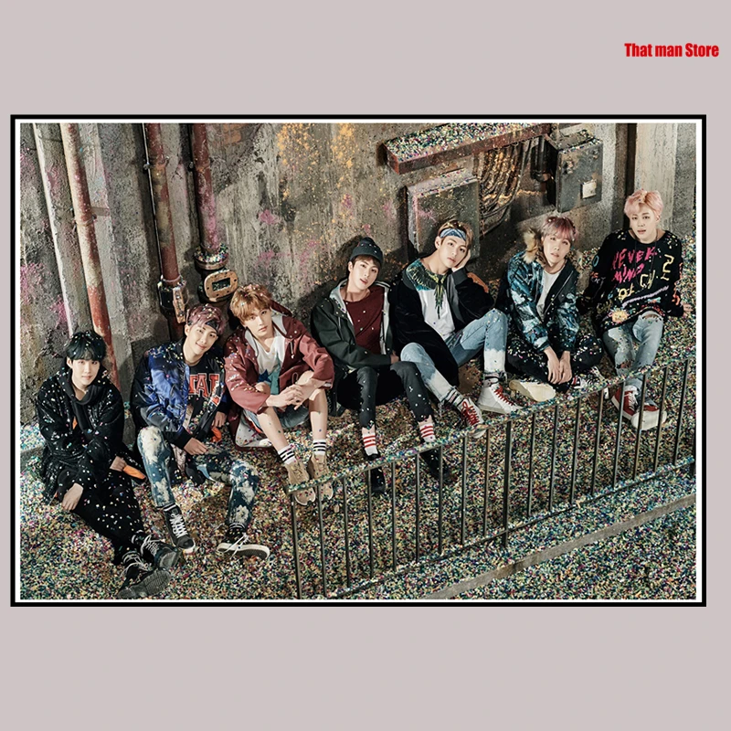 Kpop bangtan плакаты ясное изображение наклейки на стену украшение дома высокое качество принты RM Jimin Jin бумага с покрытием - Цвет: Коричневый