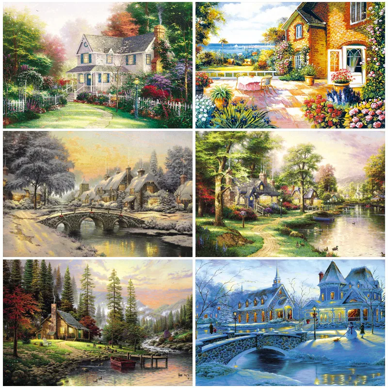 wooden Jigsaw puzzle 1000 pieces Landscap world famous painting puzzles for adults kids home deco Assembling toy high quality