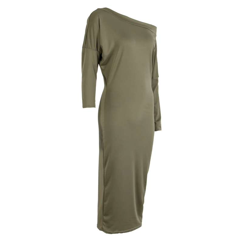 Женское облегающее вечернее платье на одно плечо с рукавом летучая мышь | Женская