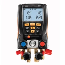 

With the testo 557-2 electronic manifold pressure meter 05635572 set