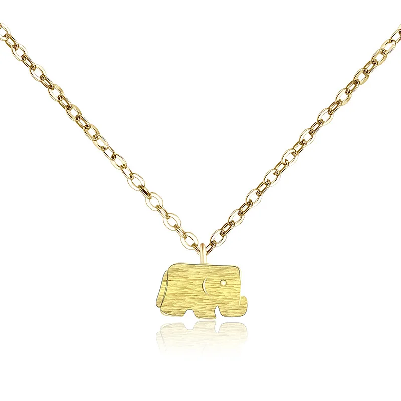 Простое Ожерелье из стерлингового серебра 925 пробы Милая подвеска в виде слона