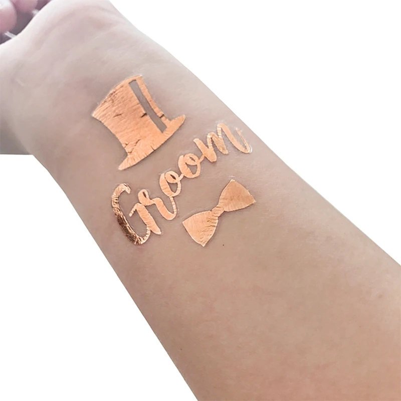 Розовое золото Команда Невесты Свадебные украшения татуировки наклейки невесты