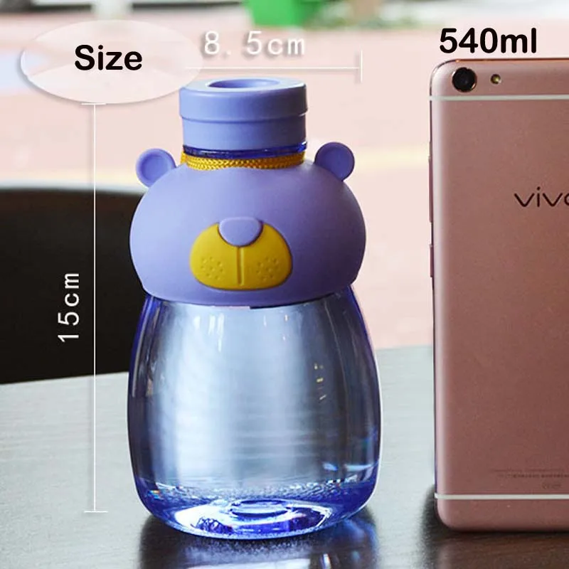 BPA бесплатная Герметичная Бутылка Для Воды 540 мл мультфильм детский чайник