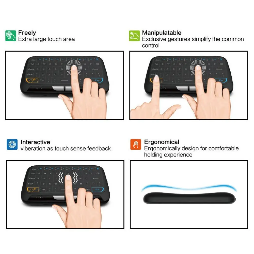 HEYNOW 2,4 ГГц Беспроводная сенсорная клавиатура H18 Air mouse tv пульт дистанционного управления Мышь для Windows PC Android tv Box Kodi GooglePad