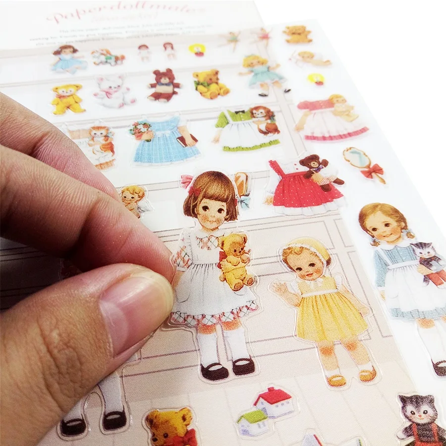 1 упак./лот, принт с героями мультфильмов Kawaii, стикер с изображением куклы для детей сделай сам товар украшения Скрапбукинг Стикеры милые с чудесными животными Стикеры для девочек
