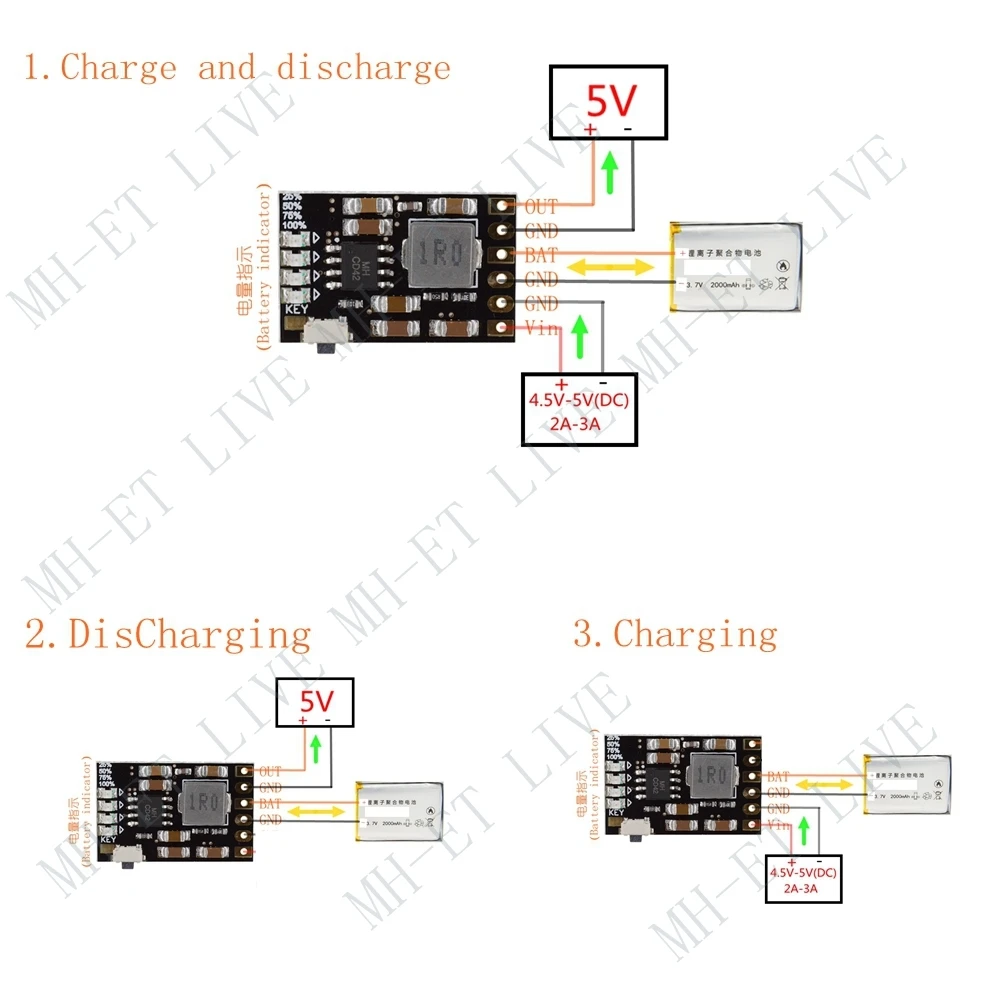 DC 5V 2.1A Мобильная плата питания Diy 4,2 V зарядка/разрядка(boost) модуль индикатора защиты батареи 3,7 V литиевая 18650