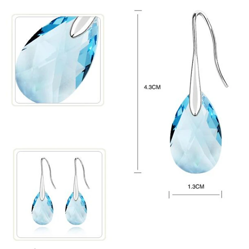 SHDEDE Женские аксессуары кристалл от Swarovski длинная водяная капля серьги ювелирные изделия Висячие серьги. 27279