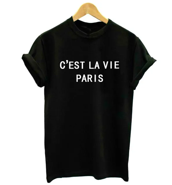 Женская футболка с буквенным принтом CɾST LA VIE PARIS повседневная забавная