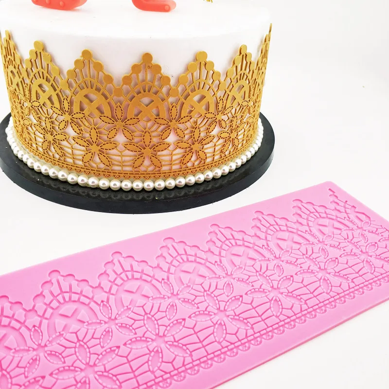 Кружевные цветы для свадебного торта силиконовая красивая корона кружевная
